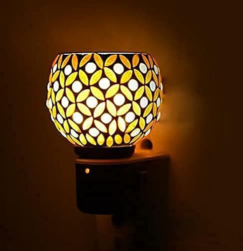 Kapoor Dani Electrical Camphor Diffuser. Glass Kapoor Dani & Essential Oil Diffuser with On Off Switch to Toggle Between Burner & Lamp