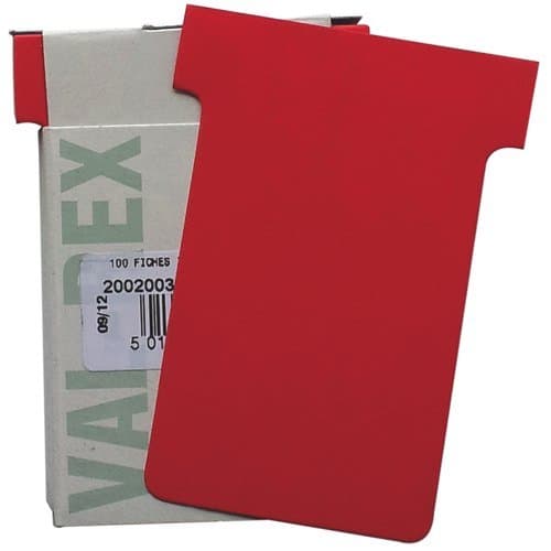 Eurocharts T-Card Size 2 Red Pack 100 Ref 1052001