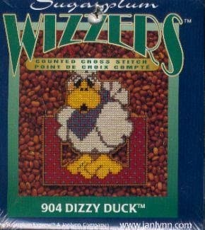 Dizzy Duck (Wizzers Counted Cross Stitch Kit, Sugarplum Wizzers, Janlynn #904)