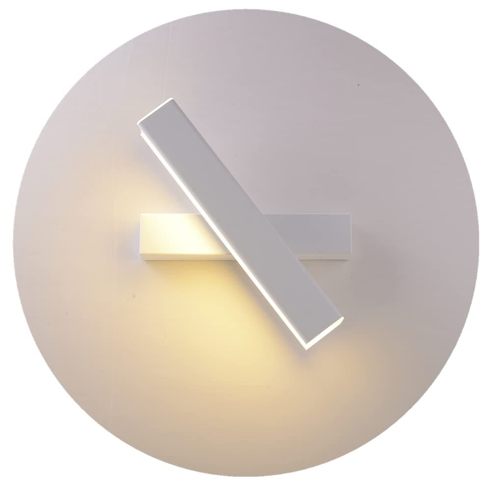 Chrasy Wall Lamp LED Lighting 12W Warm White 3000K Rotating Adjustable Up and Down Indoor Wall Sconce 110V-240V for Bedroom Living Room Kitchen (White-12W)