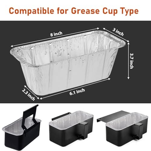 Grease Cup Liners Compatible with Blackstone Griddle 5017 - Griddle Accessories, Disposable Grill Tray, Aluminum Foil Drip Pan Grease Catcher Cup Liner for 17, 22, 28, 36 Inch (30 Pack)