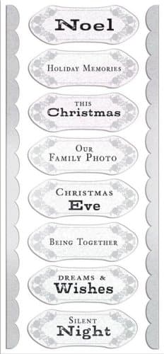 Noel Christmas Glitter Chipboard Scrapbook Stickers (21366)