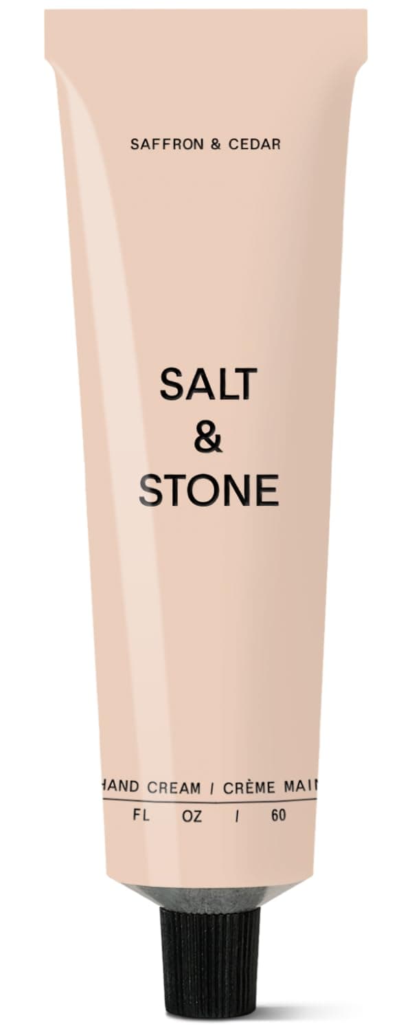 Salt & Stone Hand Cream for Women & Men | Hydrates, Nourishes & Softens Skin | Restores Dry Cracked Hands | Fast-Absorbing | Cruelty-Free & Vegan |Saffron & Cedar 2 fl oz