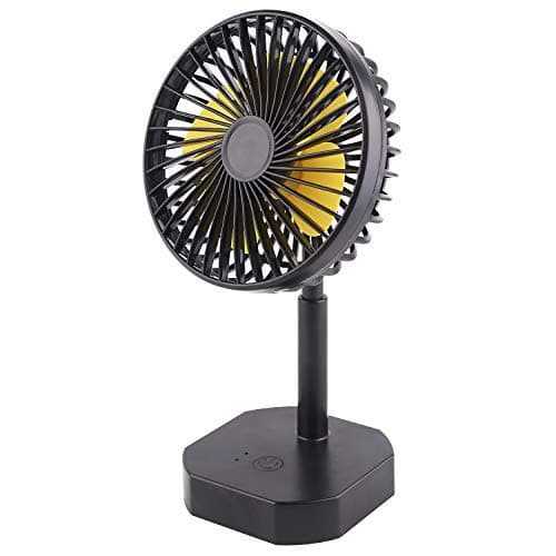 SAN PU Desk Fan Quiet Mini Personal Desktop Fan Portable Table Fan with USB Rechargeable Battery with Adjustable Head, 3 Speeds,4 Blades for Home,Office (Black)