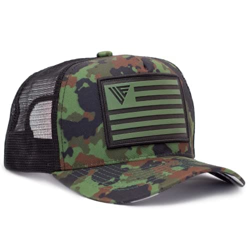Urban Effort Snapback Trucker Hat | Breathable Mesh Baseball Cap for Men & Women Adjustable Fit American Flag Hat for Casual