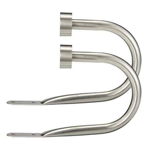 Drapery Holdback, Quality Metal Decorative Curtain Holdbacks with Zinc Alloy Cap Finials,Rust-Proof, Set of 2 Window Curtain Holdbacks,Satin Nickel