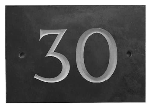 The House Nameplate CompanySlate House Number, Charcoal Grey,Number 30