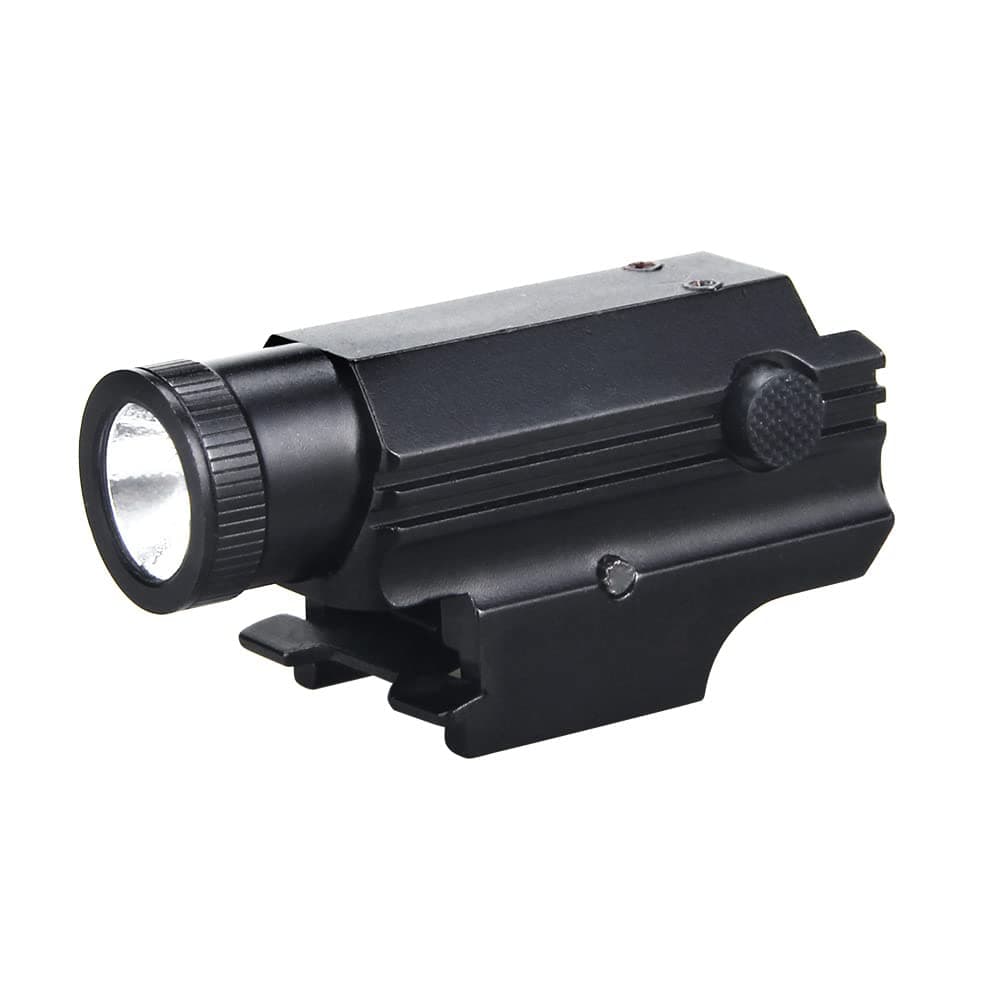 ComuniteTactical Flashlight 600 Lumen 2 Light Modes Rechargeable Ultra-Compact, Quick Release Waterproof Light Rail Mounted with Charger, Batteries Included(Black)