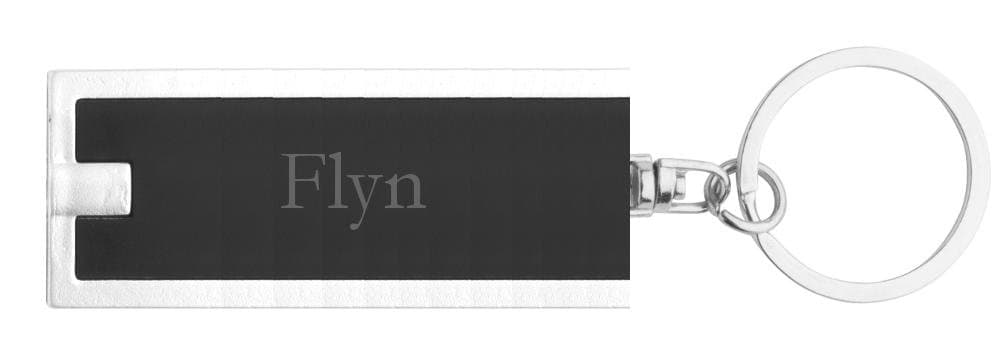 LED torch keychain with personalized name Flyn (first name/surname/nickname)
