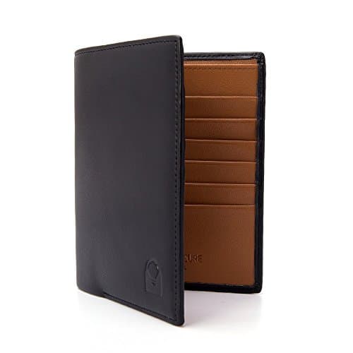 Passport Travel Wallet (Black) RFID Blocking with BONUS Credit Card Sleeves x3