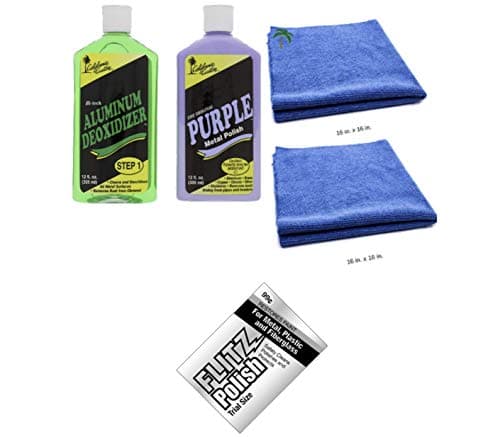 California Custom Products Purple Metal Polish/Deoxidizer Bundle with Microfiber Detailing Towels