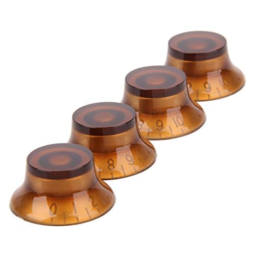 ttnight Guitar Knob Tone Control, 4pcs Acrylic Speed Guitar Dome Tone Knobs for LP SG Electric Guitar (Coffee)