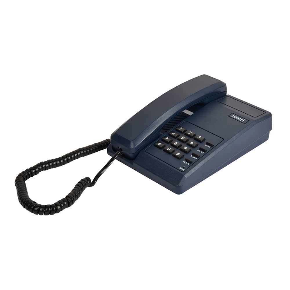 B11 Corded Landline Phone, Ringer Volume Control, LED for Ring Indication, Wall/Desk Mountable, Classic Design, Clear Call Quality, Mute/Pause/Flash/Redial Function (Made in India)(Blue)(B11)