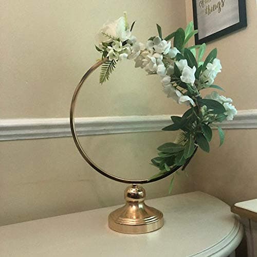 Set of 10 Latest Wedding Decoration Table Centerpiece New Design Circle Round Flower Stand Gold Metal Floral Vase Rack Decorative Flower Arrangements Holder for Marriage Event Party Decor