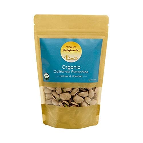 True California Organic Raw Pistachios (8 oz) In-Shell, No Salt, No Roast - Healthy Snacks, Vegan & Gluten Free - Natural Whole Foods & Pantry Staples