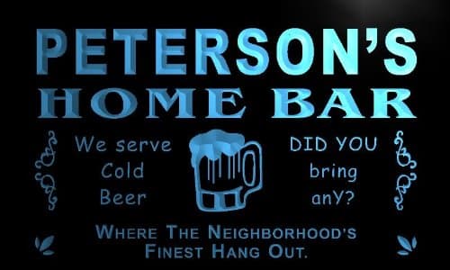 AdvProx1068-tm Peterson's Home Bar Club Custom Personalized Name Neon Sign