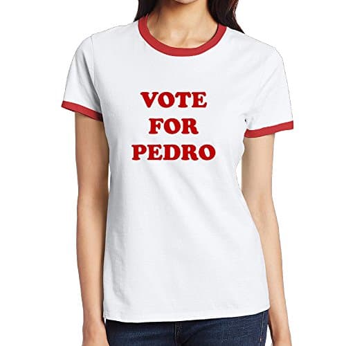 Womens Vote For Pedro 100% Cotton Red Large T Shirt