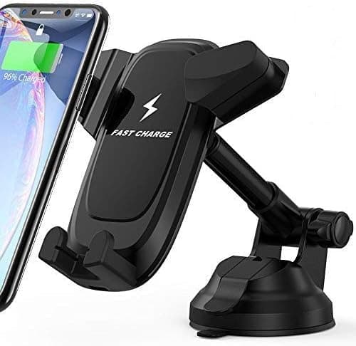 Avolare Wireless Car Charger Mount, 10W Qi Fast Car Charger, Insert Clamping Wireless Dashboard Car Phone Holder with USB C Cable for for iPhone 11 Pro X Max XS XR 8Plus 8, Samsung Galaxy Note 9 S9 S8