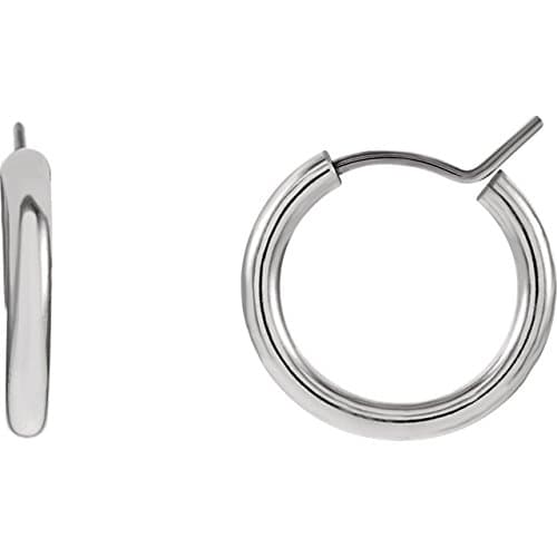 IceCrave Women's Blomdahl Rhodium-Plated Titanium Hoop Earrings