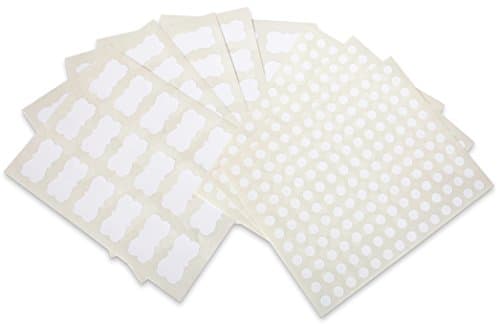 Waterproof Essential Oil Labels - Scalloped and Round - Oil-Proof - Highly Durable - Strong Glue - for 10ml and Larger Bottles and Rollers - 90 Scalloped and 462 Round Stickers