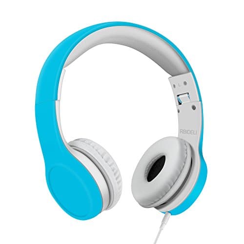 RBIDELI Over-Ear Kids Headset with 93db Volume Limited Headphones for Children, Foldable Headphones for Kids(Blue)
