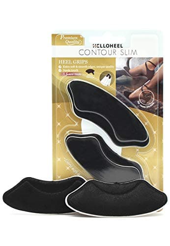 Helloheel Heel Grips Shoe Liners for Blister and Slip Relief | Made with Suede Natural Rubber (1 Pair)