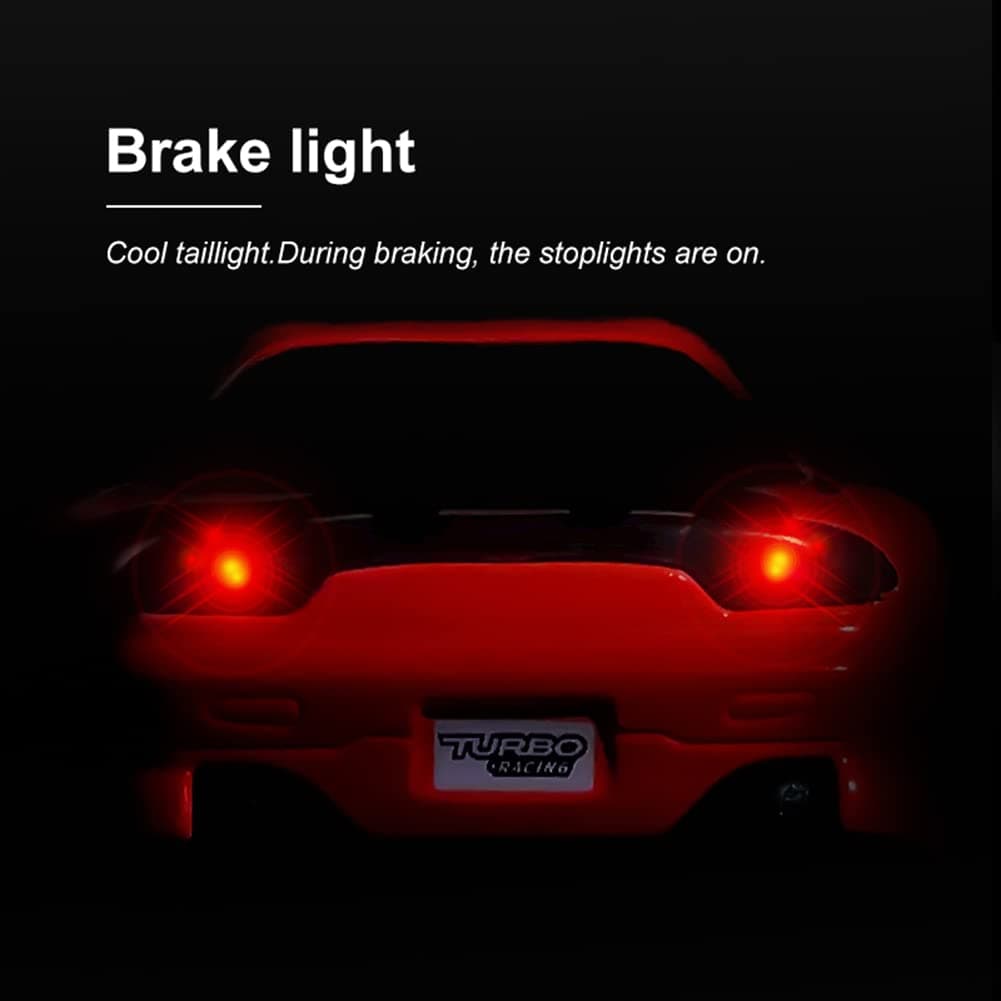 1:76 Turbo Racing Scale RC Sports Car, Table Racing Remote Control Mini Model Car Full Proportional RTR Kit Toy (C71 Yellow)