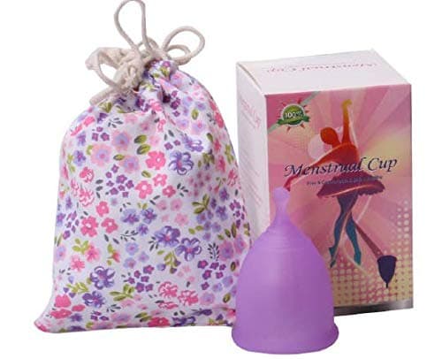 Eco Menstrual Cup with Floral Cotton Bag - Pre Childbirth - Medical Silicone