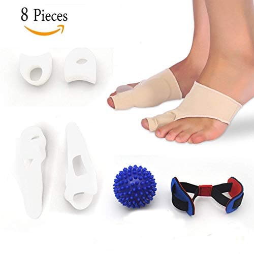 Bunion Corrector Pads Kit Bunion Protector Toe Spreader Bunion Relief Socks Sleeves Toe Stretcher & Separator,Foot Massage Ball for Tailors Bunion,Hallux Valgus,Overlapping Toes,Big Toe Joint
