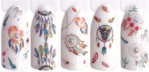 4 Sheets Cartoon Water Slide Nail Art Decals Water Transfer Nail Decals Sticker For Pretty Girl