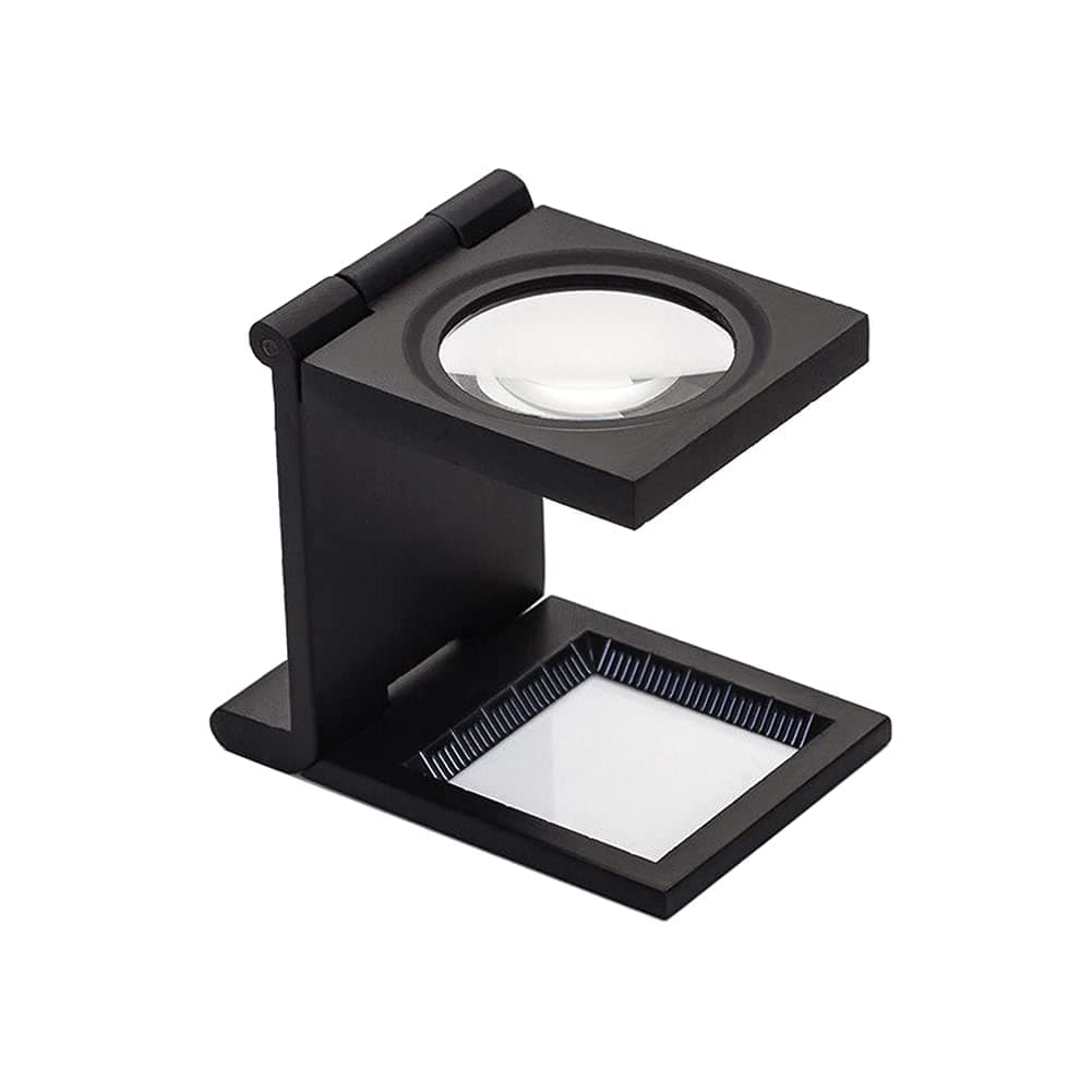 Rongon Pocket Magnifying Glasses Three-Folding Magnifier 10X 28MM Zinc Alloy Small Loupe Mini Magnifying Glass with Scale for Jewelry Sewing Textile Optical Thread Collection Repair