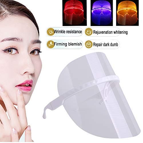 3 Colors LED Facial Mask Photon Therapy Facial Mask Spectral Skin Rejuvenation Mask Anti- Wrinkles Whitening Acne Cleansing Mask LED Mask Beauty Treatment LED Beauty Face Mask