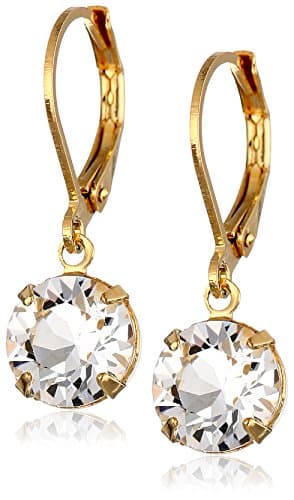 1928 Jewelry 14k Gold-Dipped Dangle Drop Earrings with Swarovski Crystals