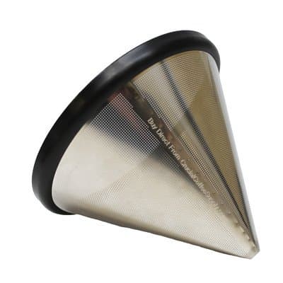 Washable and Reusable Stainless Steel Cone Coffee, Filter Fits Hario V60 02 and 03 Coffee Drippers, by Think Crucial