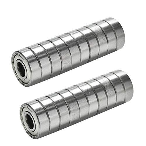 608ZZ 8 x 22 x 7 mm Deep Groove Ball Bearing, 20 Pcs Double Metal Shielded, Fit for Skateboard Bearings, 3D Printer RepRap Wheel, Longboard, Roller Skates, Inline Skates, Scooters etc. (Pack of 20)