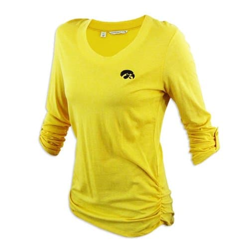 Iowa Hawkeyes Ladies Cutter and Buck 3/4 Sleeve Fellowship Tee