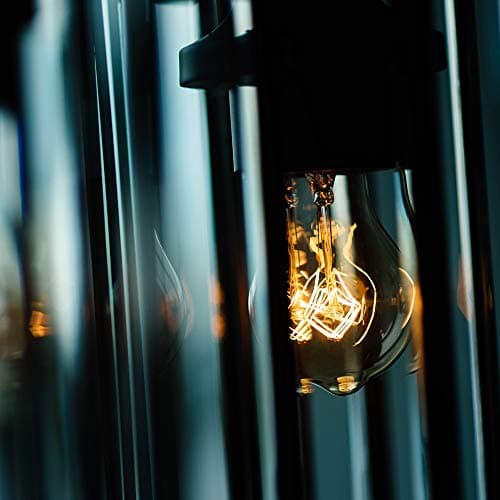 WIAONE 4-Pack Edison Light Bulb 60W, A19 Vintage Incandescent Light Bulbs, Dimmable, E26, 2100K Warm White, 240 Lumens, Amber Glass