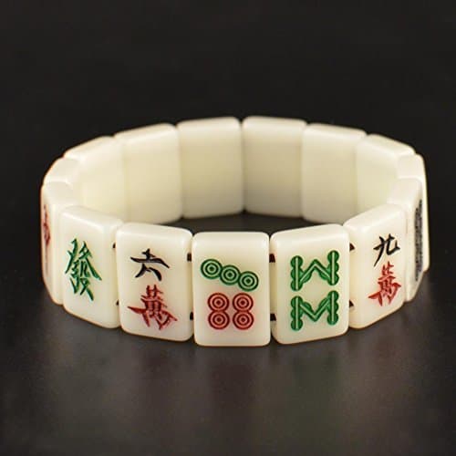Yellow Mountain Imports Mahjong Mini-Tiles Stretchy Bracelet