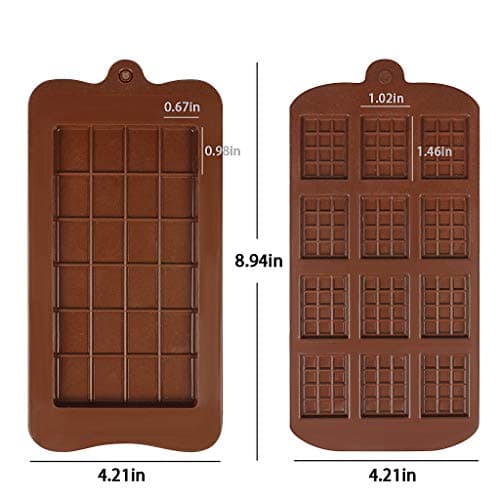 YOYUSH 2 Pcs Chocolate Bar Moulds Silicone Molds Ice Tray Moulds Sweet Moulds Candy Moulds Jelly Moulds Soap Mold Baking Molds