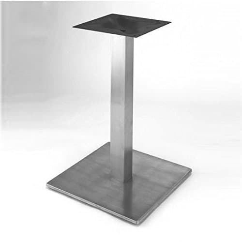 Nikai Bar Height Stainless Steel Square Table Base, 18 inch W x 18 inch D x 40-3/4 inch H, Single 3 inch Column