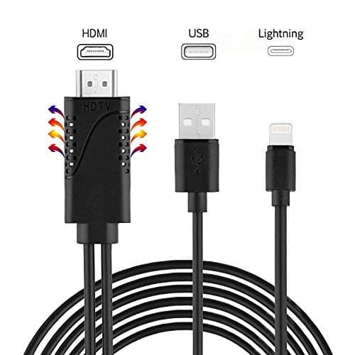 Compatible with iPhone to HDMI Cable, Acode 6.5ft iPhone to HDMI Adapter Cable, Digital AV Adapter Connector Cord for iPhone X/8/7//6/5s Plus/iPad/ iPod, Plug and Play