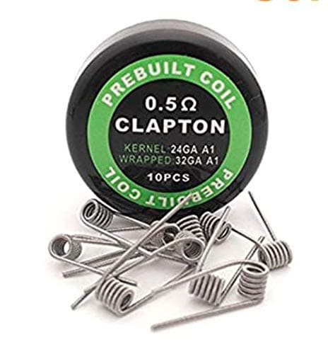 50PCS Alien Clapton Coils Premade Wire Set A1 Fused Clapton Hive Twisted Quad Tiger 0.45 0.36 (50 x Tiger Coils 0.36ohm)