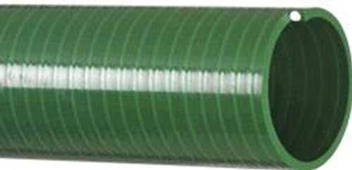 Flexible PVC Heavy Duty Water Suction and Discharge Hose, Green, 1.5" Hose ID, 1.81" Hose OD, 100' Length