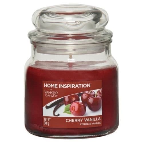 Yankee Candle Home Fragrance Candle - Long Lasting Burning Candle - Best Quality Flavored Scented Candle - Home Refreshing Perfume Candle Internal & External Use Home Fragrance - Stylish Glass Jar Candle (340g, Cherry Vanilla)