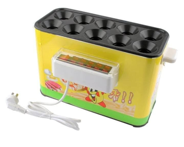 Shoppers Hub PNQ Electric 10 Slot Egg Roll Sausage Machine for Ideal Heavy Duty Use in Homes, Hotes, Restaurants, Cafes and Other Comercial Places. (Machine Size: 42x20x24cm)