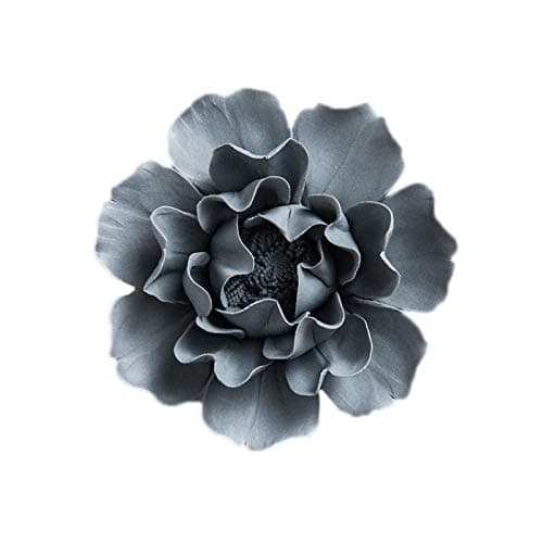 ALYCASO Peony Ceramic Flower Wall Décor Artificial 3D Flower Wall Art for Living Room Home Hallway Bedroom Kitchen Farmhouse Bathroom Dining Room, Caesious, 3.54 inch