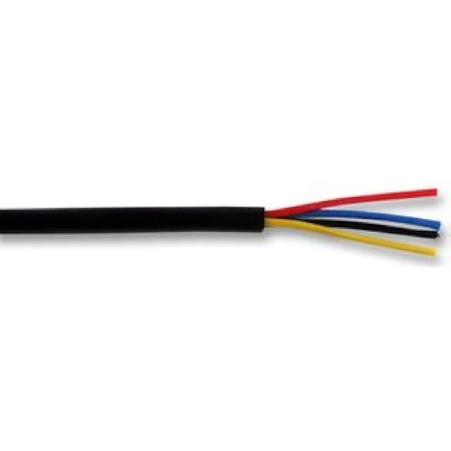 Aptii Alarm Cable Black 4 Core Burglar Security System Wire Per 5 metres 5m