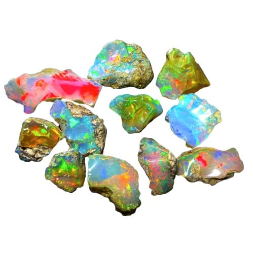 AAA Quality Natural Ethiopian Opal Jumbo Fire Rough 25 Carats 5-8 Pcs, Natural Opal Gemstones Raw For cutting cabbing polishing DIY art and craft, 10-15 MM, White