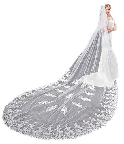 EllieHouse Women's Custom Made Long 2 Tier Wedding Bridal Veil With MetaL Comb E69