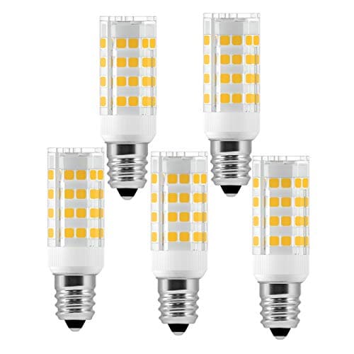 E12 Microwave Oven Light 5W LED Candelabra Light Bulbs (50W Equivalent) Warm White 2800K LED Chandelier Bulbs Non-Dimmable 5 Pack by LUXON